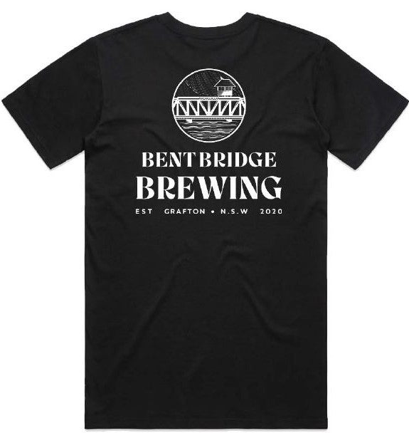 Available and in stock now! Bent Bridge Brewing - white/black & black/white tee. Free local delivery. For deliveries outside of 2460 postcode please enquire using the 'contact' menu above.